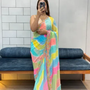 Shibori Printed Georgette Sarees 