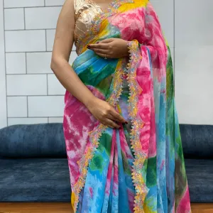 Shibori Printed Georgette Sarees 