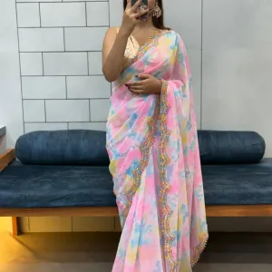 Shibori Printed Georgette Sarees 