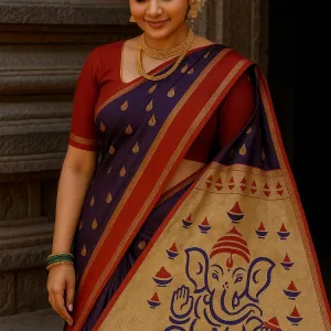 Ganpati Featuring Paithani Silk Sarees 