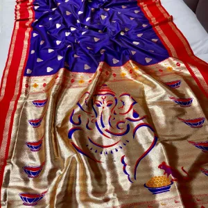 Ganpati Featuring Paithani Silk Sarees