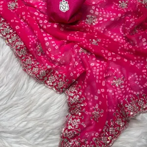 Georgette Bandhej Sarees 
