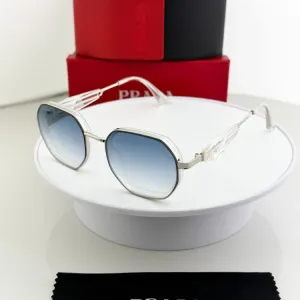 Prada Silver Blue Sunglasses 