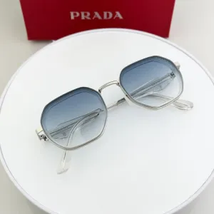 Prada Silver Blue Sunglasses 