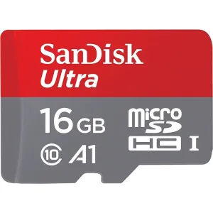 Sandisk U1 A1 98Mbps 16GB Ultra MicroSDHC (MicroSD) Memory Card with Adapter