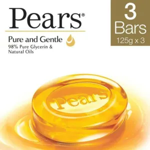 Pears Pure & Gentle Soap with Glycerin & Natural Oils 125 g (Pack of 3) 