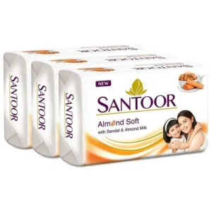 Santoor Almond Soft & Sandal Soap 150 g (Pack of 3) 