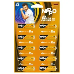 Nippo Gold AA UM 3DG Extra Heavy Duty Batteries (Pack of 10) 
