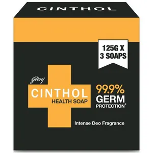 Cinthol black germ protection soap 125g (pack of 3)