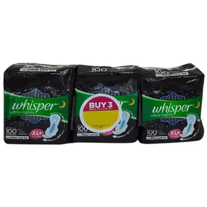 Whisper ultra nights sanitary napkin with wings (XL+) 45 pads (pack of 3)