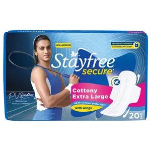 Stayfree secure cottony soft sanitary napkin with wings (XL) 6pads
