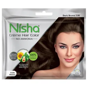 Nisha No Ammonia Creme Hair Color, Natural Black (1.0) 20 g + 20 ml