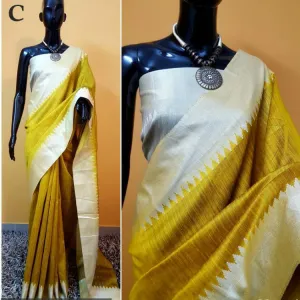Banglori Raw silk saree with cream pallu and cream blouse piece 