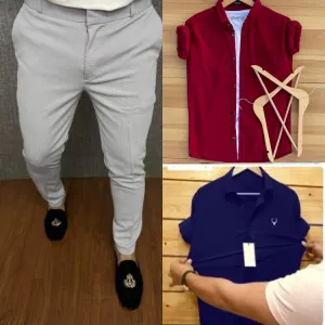 COMBO OF 3 Pies. 2 shirt +1Pent🥁*
*BRAND:- allen solly  and tommy   ,Zara Pent🤩*
*Shirt 