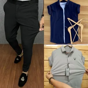 COMBO OF 3 Pies. 2 shirt +1Pent🥁*
*BRAND:- allen solly  and tommy   ,Zara Pent🤩*
*Shirt 