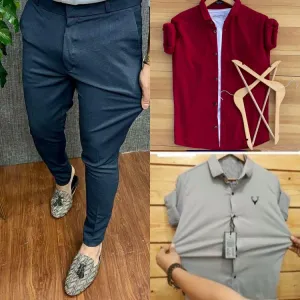 COMBO OF 3 Pies. 2 shirt +1Pent🥁*
*BRAND:- allen solly  and tommy   ,Zara Pent🤩*
*Shirt 