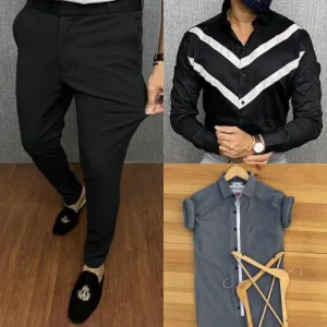 COMBO OF 3 Pies. 2 Shirt+1Pent🥁*
*BRAND:- Tommy plain and Uspolo designer ,Zara Pent🤩*
*