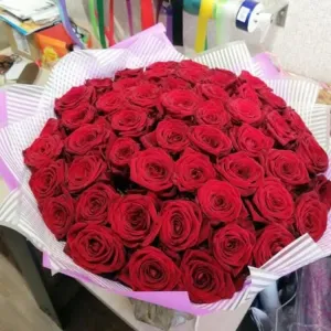 RED ROSE WITH PINK PAPER BOUQUET 