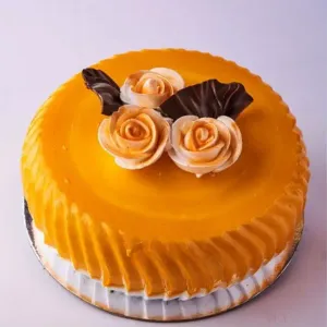 Eggless Pineapple Cake with Cream Flowers