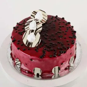 Eggless Blueberry Cake with Chocolate Garnishing
