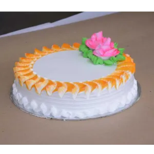 Eggless Vanilla Cake with Roses on Top