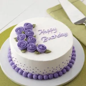 Eggless Pineapple Cake with Cream Flowers