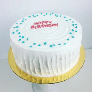 Eggless Pineapple Cake with Red Hearts On Top