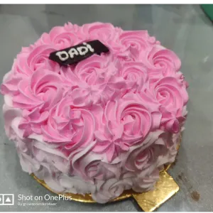 Eggless Pineapple Pink Floral Cake