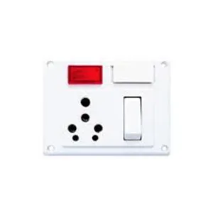 Lisha 6A & 16A Switch & Socket Combined With Fuse & Red Indicator (5x1) Heavy Duty