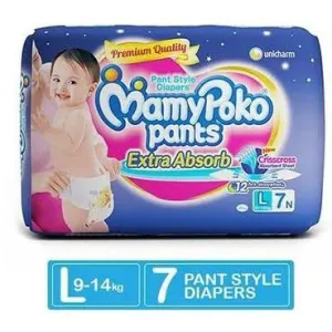 Mamy Poko Extra Absorb Pants L -7 ( 7 Pieces) 9 to 14 Kg