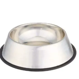 Round Stainless Steel Pet Bowl Non-Skid Bottom (Pack of 1)