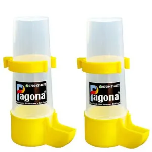 PAGONA - Imported Cage Bird's Water Hanging Feeder Suitable for Small Cage Birds Like Love Birds, Finches, Cockatiel and ext.. (140ML, Pack of 2)