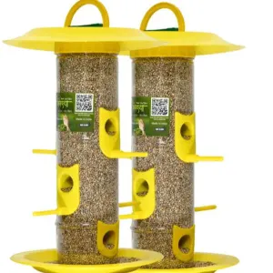 Amijivdaya Bird Feeder with Hut Large 2 Pieces_Yellow