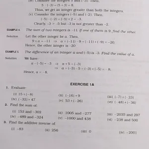 5905 class 7 math , integers introduction