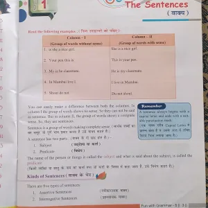 4511  Class 5 Topic The Sentence