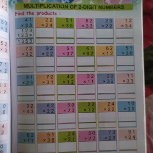 603 Class ukg , topic :  multiply two digits number