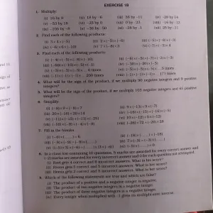 Class 7 math RS Agrawal , exercise 1b(1-5)