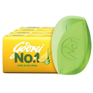 Godrej No.1 Lime Aloe Vera Bathing Soap, (Pack of 4), (4 Units × 47g)