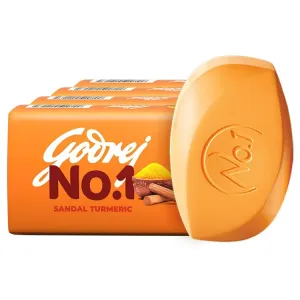 Godrej No.1 Lime Sandal Turmeric Bathing Soap, (Pack of 4), (4 Units × 47g)