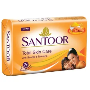 Santoor Sandal & Turmeric Skin Moisturising Bathing Soap, Pack of 4, (4 Units × 44g)