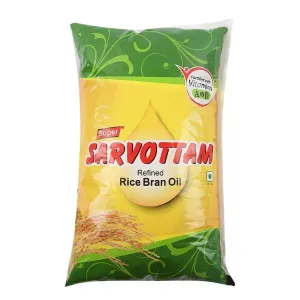 Super Sarvottam Physically Refined 100% Rice Bran Oil 1 L