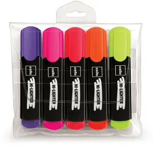 Cello Hilighter Assorted Colors- Pack of 5