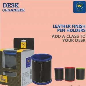 Worldone Premium PU Leather Pen Stand