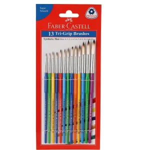 Faber-Castell Tri-Grip Brush- Round, Pack of 13