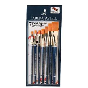 Faber-Castell Paint Brush Set- Flat, Pack of 7