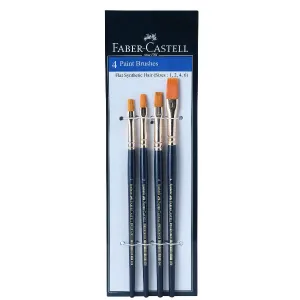 Faber-Castell Paint Brush Set- Flat, Pack of 4