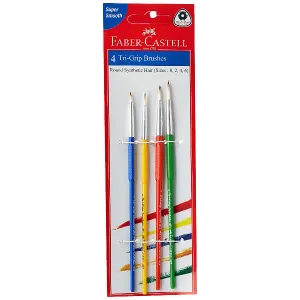 Faber-Castell Tri-Grip Brush- Round, Pack of 4