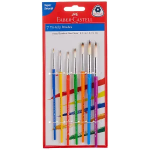 Faber-Castell Tri-Grip Brush- Round, Pack of 7
