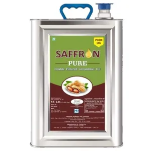 SAFFRON PURE Groundnut OIL / 15 Lit. (કેમિકલ પ્રોસેસ વિનાનું શુધ્ધ સિંગતેલ)