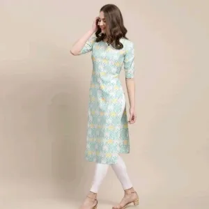 Stylish Women's Crepe Multicolor Color  Ethnic Motif Printed Straight Kurti